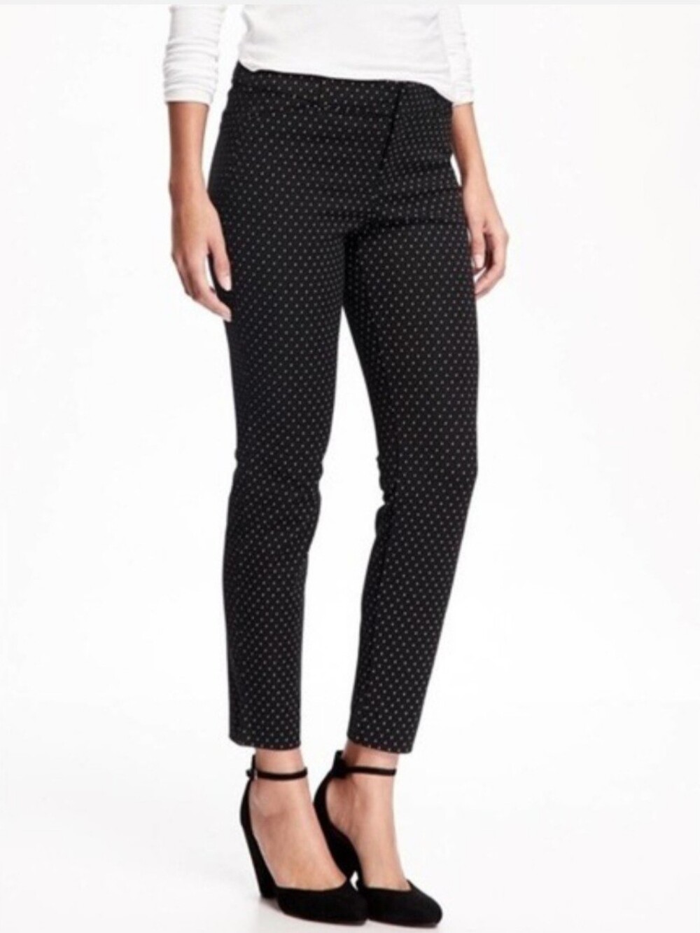 LOFT Marissa Skinny Black Polka Dot Slim Chino Pants Size Womens 00 Petite